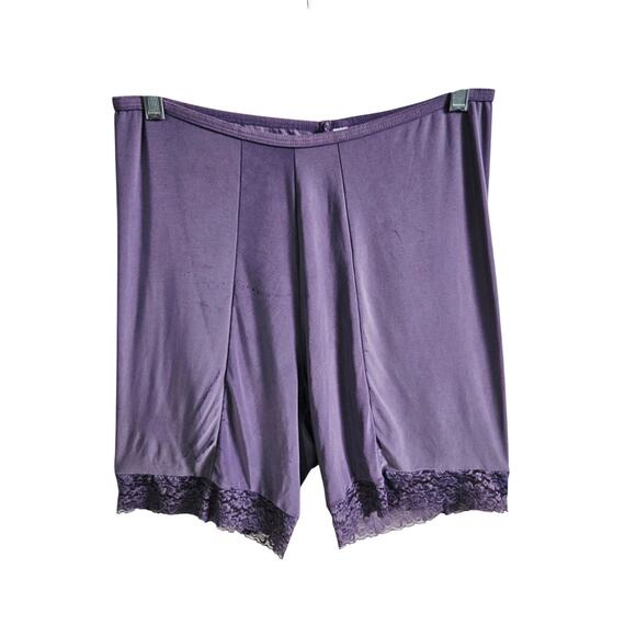 Undersummers Womens Size XL Slip Shorts Purple Lace Trim Anti Chafing Base Layer - Picture 1 of 4